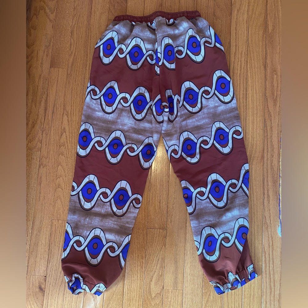 Brown patterned joggers from Italy